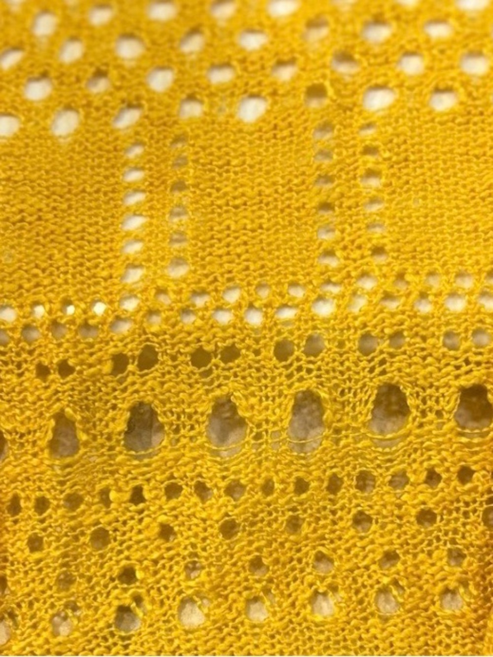 Golden Mustard Open Knit Cardigan Boho Draped Lightweight Sweater - Picture 6 of 7